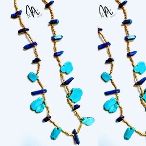 Energy Gold, Titanium and Turquoise Necklace